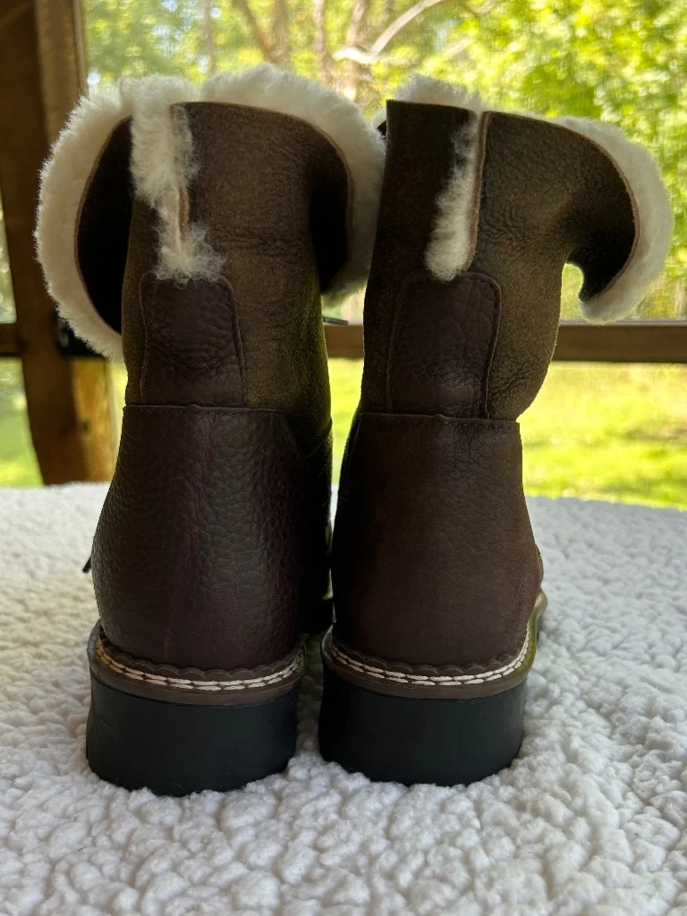 Blondo Brown Leather Shearling Waterproof Winter Boots 8.5